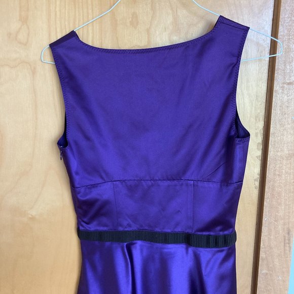 MIU MIU Purple Satin Cocktail Dress Size 42 - Picture 4 of 7